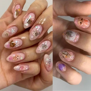 Indah Anjing Kucing Hewan Kelinci 3D Korea Kartun Coretan Relief Perekat Stiker Nail Art Lucu Cantik Anak Anjing Kitty Bintang Manikur 12 stiker kucing lucu penjualan terbaik - №