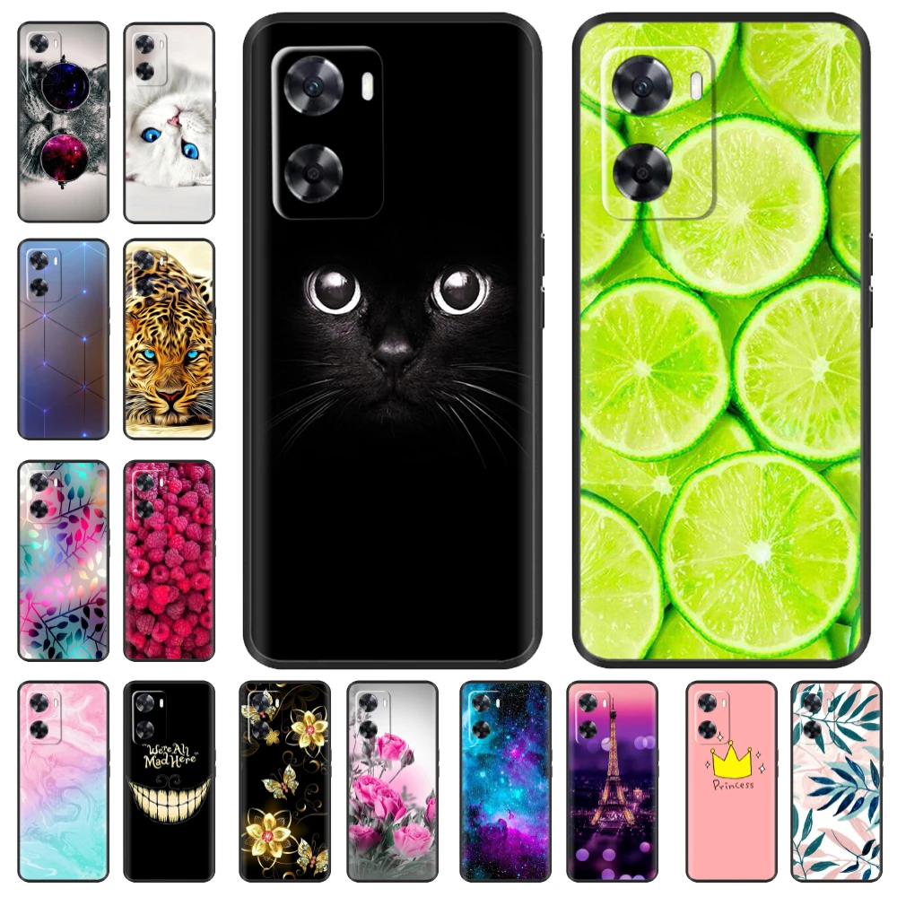 For OPPO A57s Case 2022 Cute Cat Cartoon TPU Bumper Back Cover For OPPO A57e A57s Case A 57 s A 57e Protect Coque Fundas 6.56