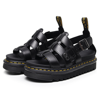 Luxury Women's Roman Sandals Summer Genuine Leather Buckle Open Toe Beach Shoes High Quality Thick Sole Increased Fashion Elegant Plus Size Fish Mouth Water Shoes