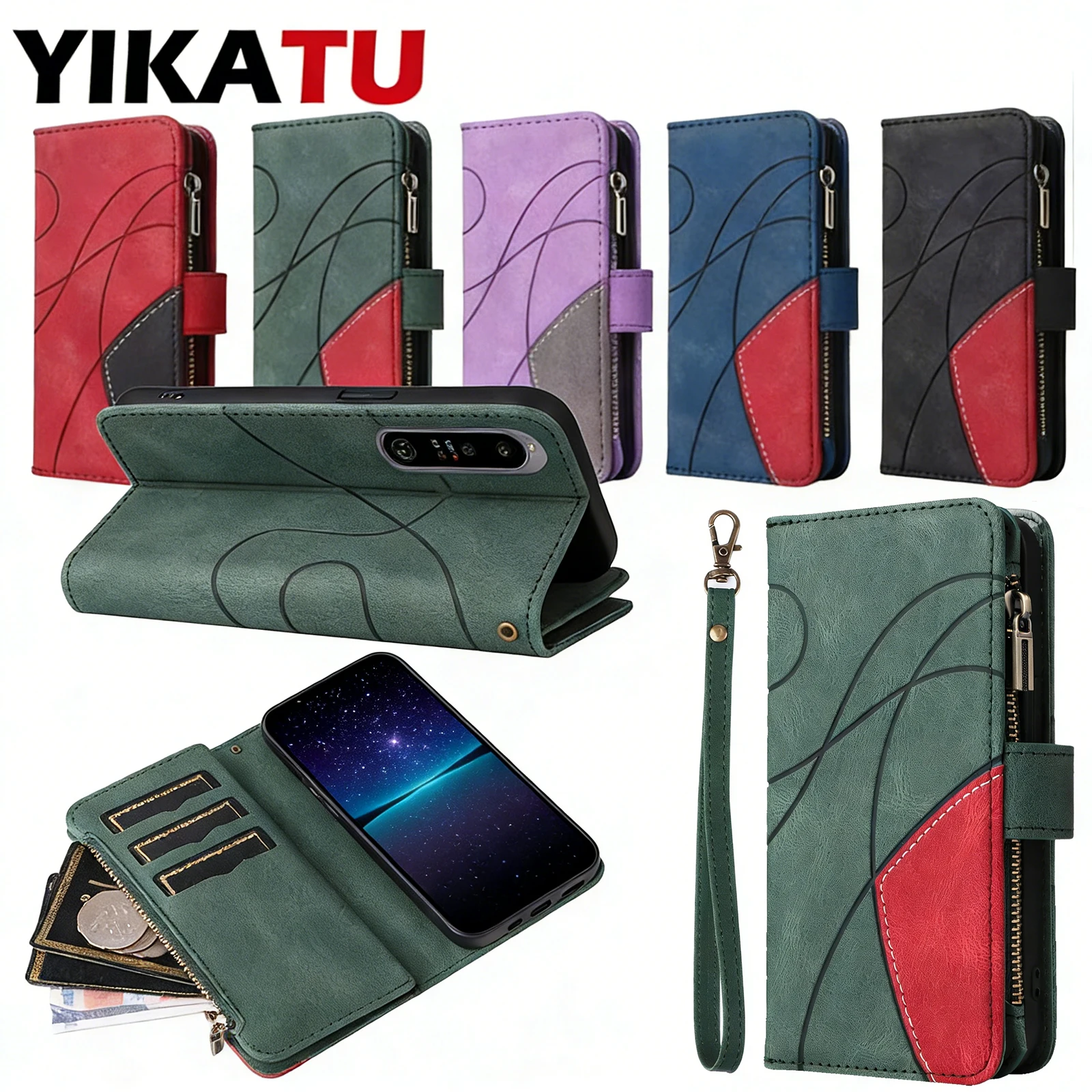 

Multi Card Wallet Case For Sony Xperia 10 IV / Xperia 10 V / Xperia 5 IV / Xpevia 5 V / Xperia 1 IV / Xperia 1 V / Leather Funda