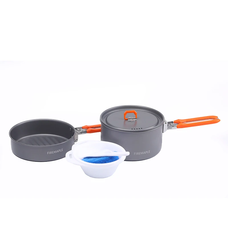 Fire Maple Camping Cooking Set Pot Frying Pan Foldable Outdoor Hiking Picnic Cookware Set With Tableware 1-2 Person Feast 1