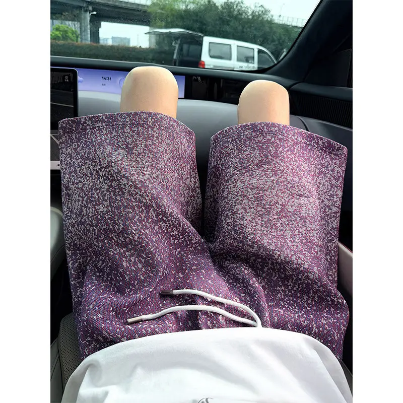 

Summer Thin Loose Five-Quarter Tie-Dye Shorts Unisex Casual Straight Leg Pants Vintage Trendy Brand Elastic Waist Beachwear