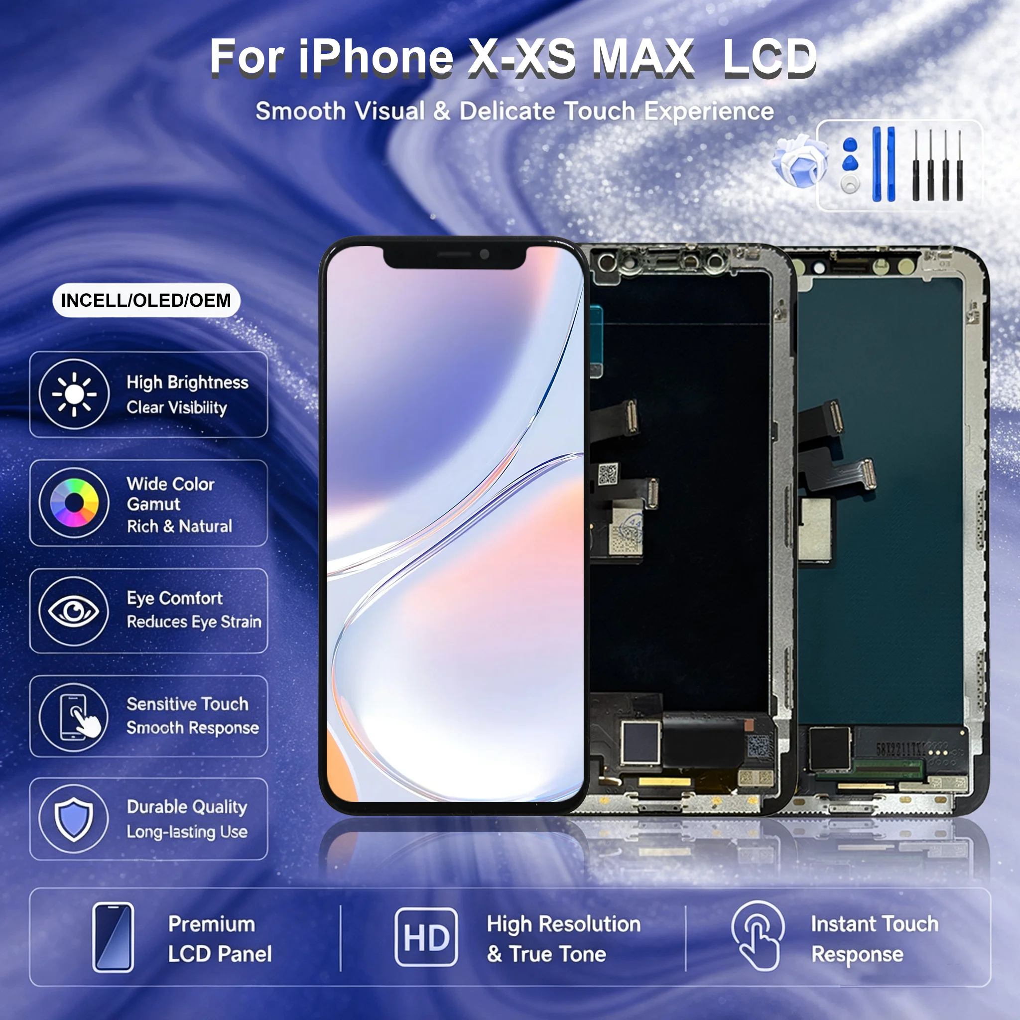 INCELL For iPhone XR LCD X Display Touch Screen Digitizer Assembly For iPhone XS LCD XS MAX LCD OLED Replacement Repair Parts