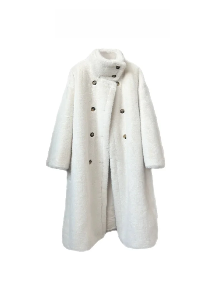 

Женская зимняя тонкая норковая бархатная шуба с интегрированной верхней одеждой, имитация роскоши, длинное пальто све для поездок на работу