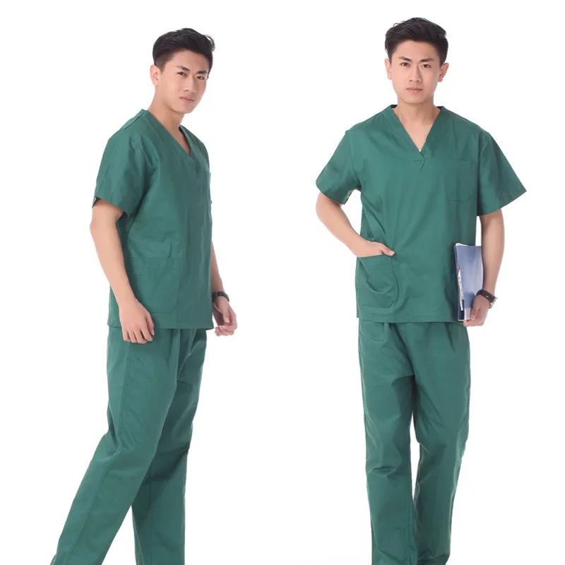 فساتين يد قطنية نسائية بأكمام قصيرة ، فساتين غسل اليدين ، زي العمل ، مجموعة بأكمام قصيرة ، فساتين جراحية ، ملابس صيفية