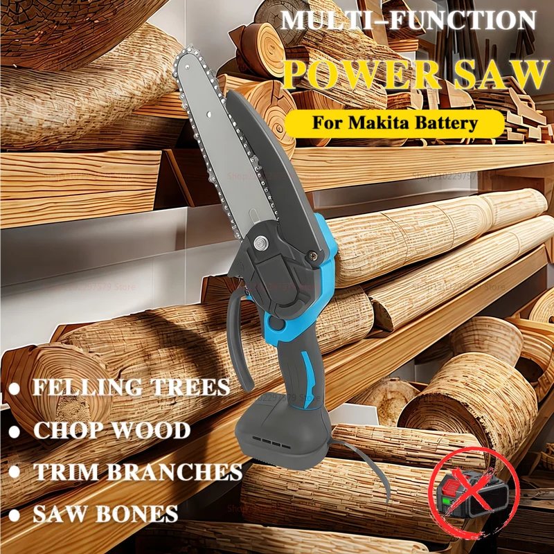 Mini Chainsaw for Makita 18V No Battery 6 Inch Handheld Electric Logging Saw Portable Tree Trimmer Carpentry Tool