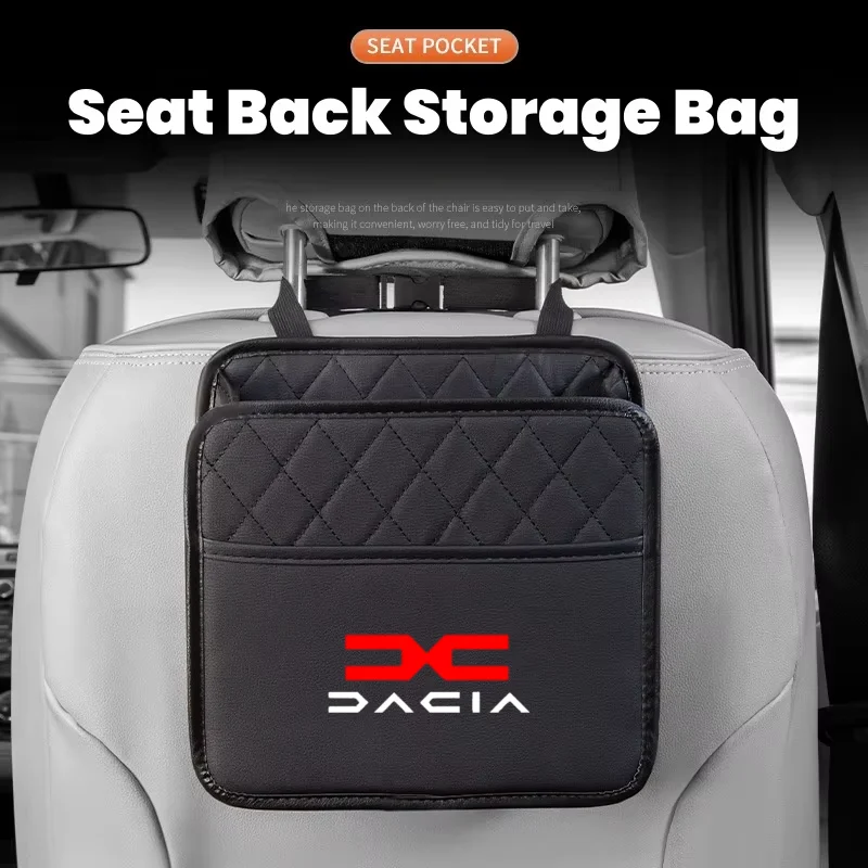 Car Backseat Organizer Multifunction PU Leather Interior Storage Bag for Dacia Spring Lodgy Dokker Duster Logan Sandero Stepway