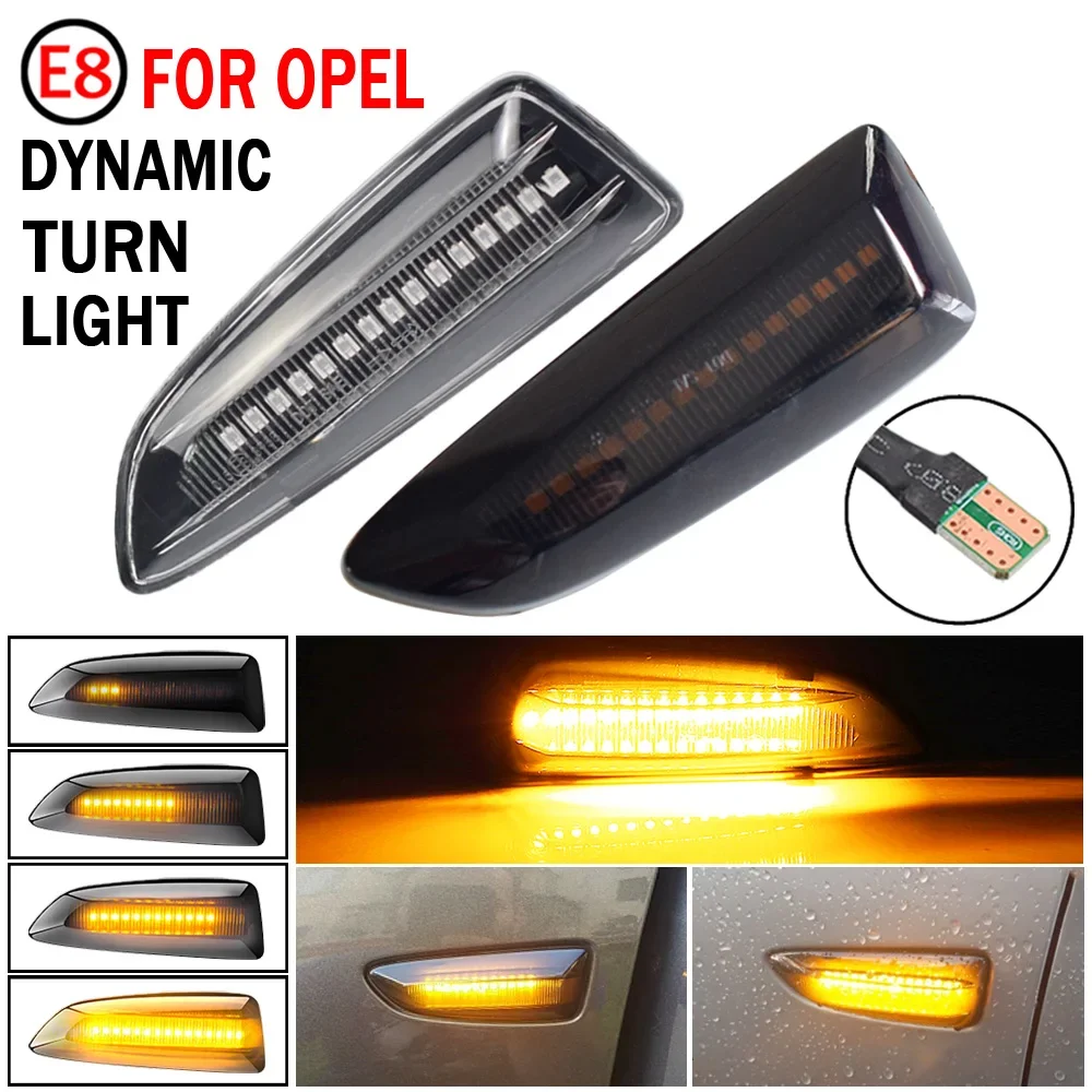 For Opel Vauxhall Astra J K Crossland X Grandland Insignia B Zafira C LED Dynamic Turn Signal Light Side Marker Lamp Blinker