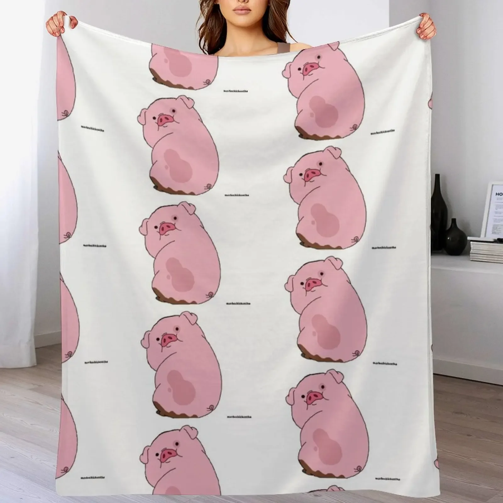 Waddles The Pig Throw Blanket Portable Lightweight Blanket for Travel Camping