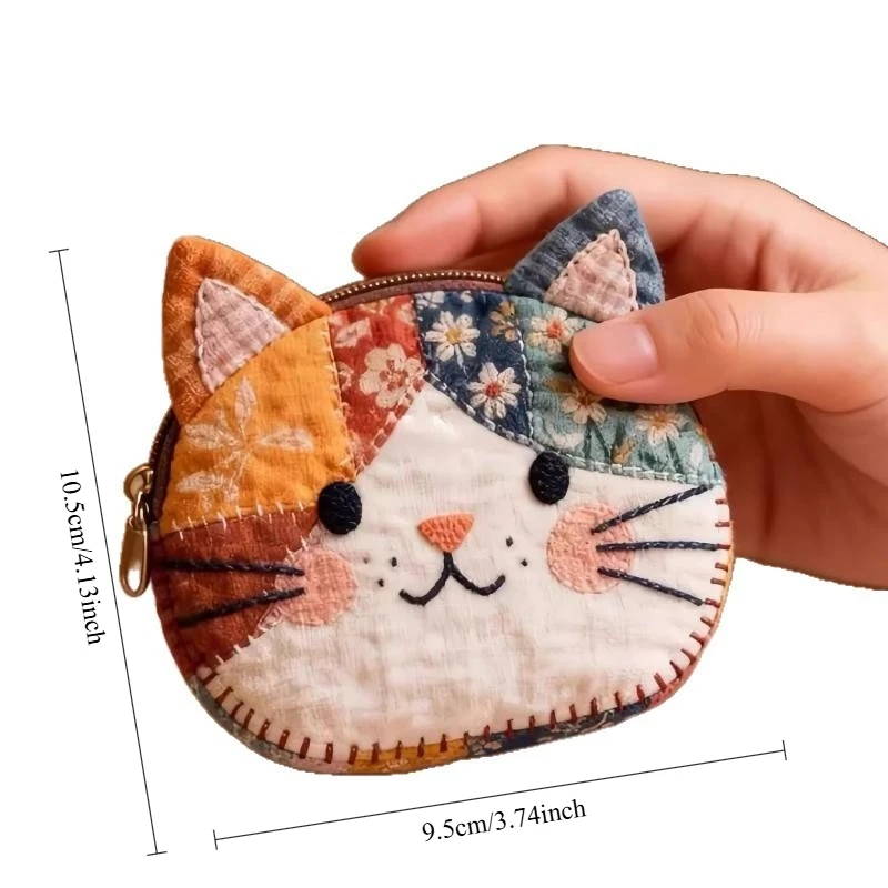 Japanischer Farbblock-Geldbeutel mit Katzenmotiv, niedliche und stilvolle Kosmetiktasche, Aufbewahrungstasche für Schreibwaren für Studenten, mit Lineal-Set, tragbarer Cartoon-Organizer für kleine Gegenstände, Kosmetikaufbewahrung – Detail 6