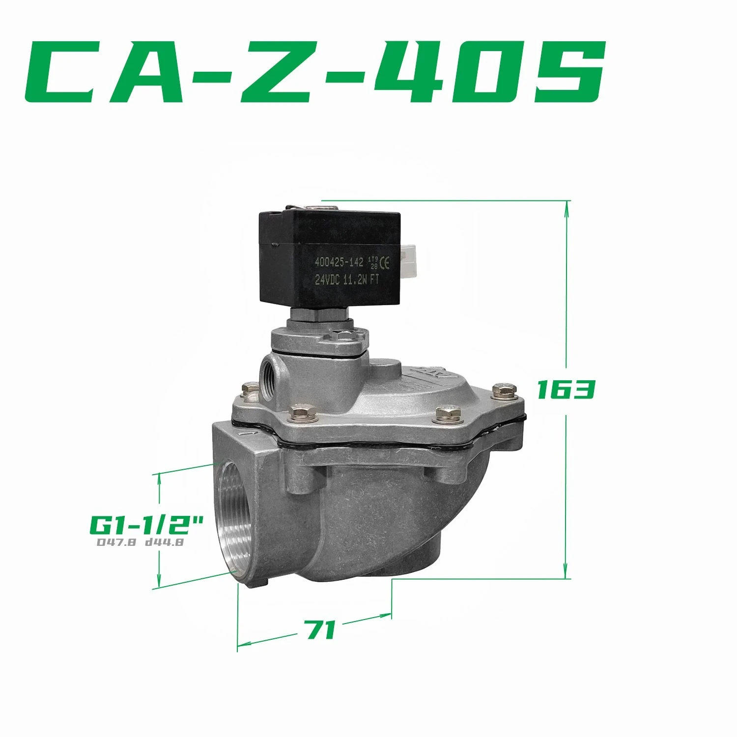 

1,5-дюймовый G1 1/2-дюймовый прямоугольный импульсный клапан AMF-Z-40S DC24V AC220V