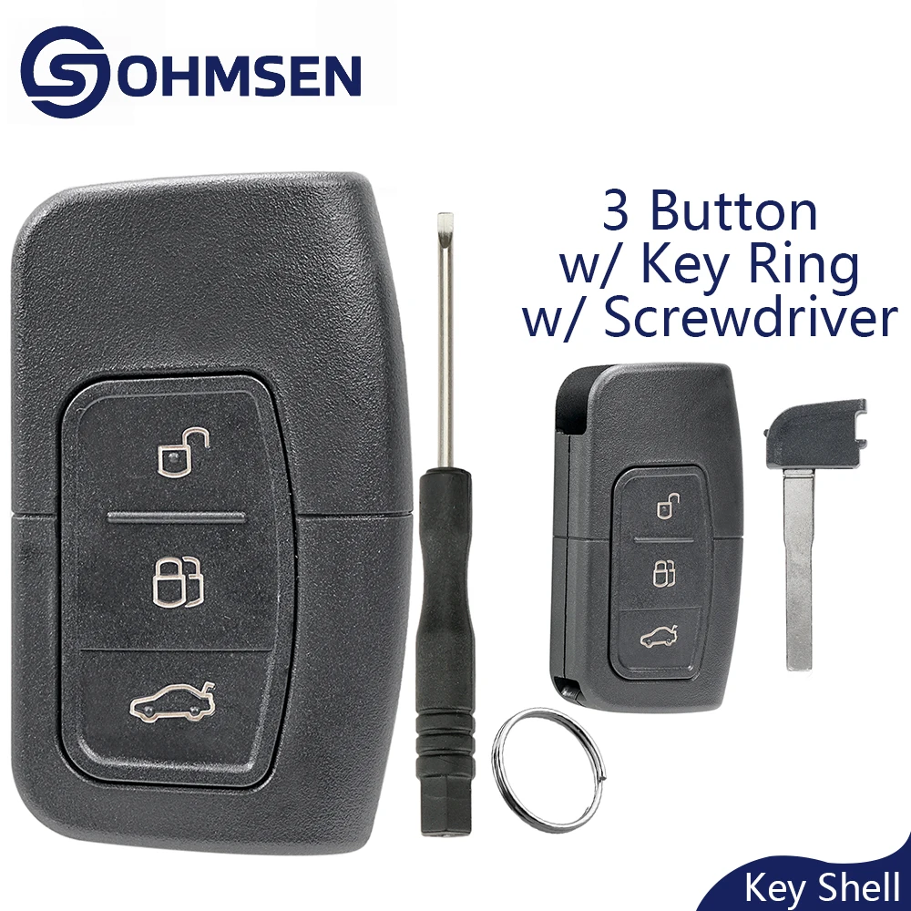 

Умный автомобильный брелок с 3-кнопочным корпусом для Ford Focus Kuga Mondeo C-Max 2007-2011 + вставка лезвия