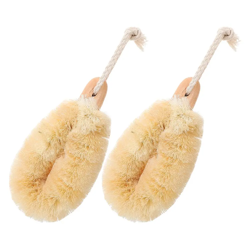 

2Pcs Sisal Bath Brush Plant Fiber Shower Body Scrubber Exfoliating Dry Skin Brush Large Small Size