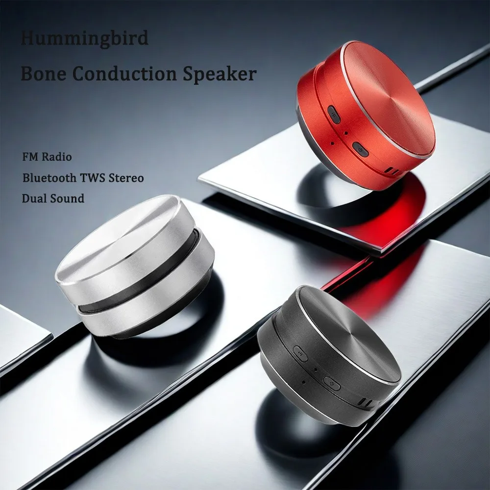 

IGRARK Bluetooth-Compatible Wireless Hot Bone Conduction Speaker Stereo Sound Hummingbird Speaker With FM Radio