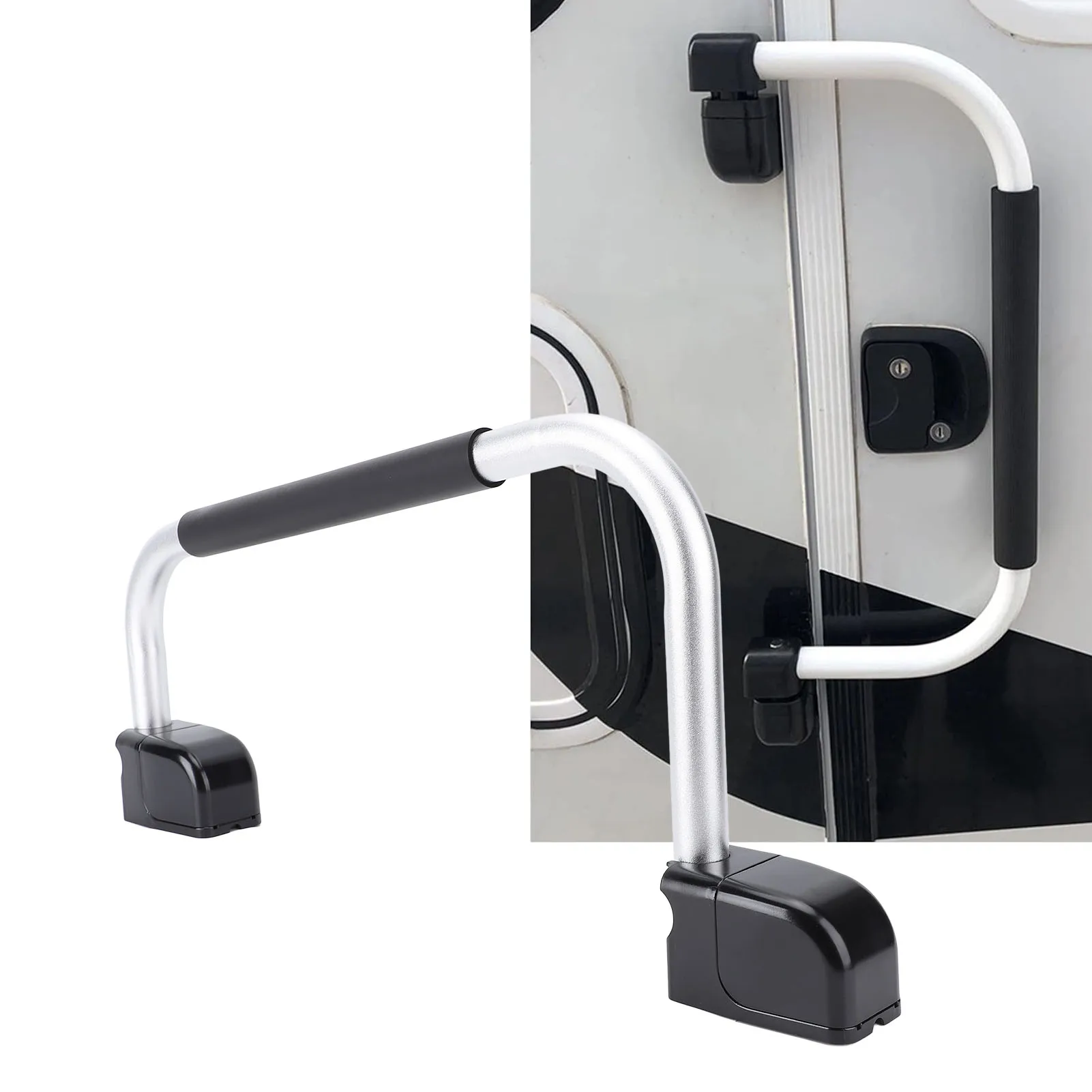 

RV Hand Rail Locking Folding Aluminum Alloy Grab Handle Safe Entry Assist Handrail for Motorhome Travel Trailer