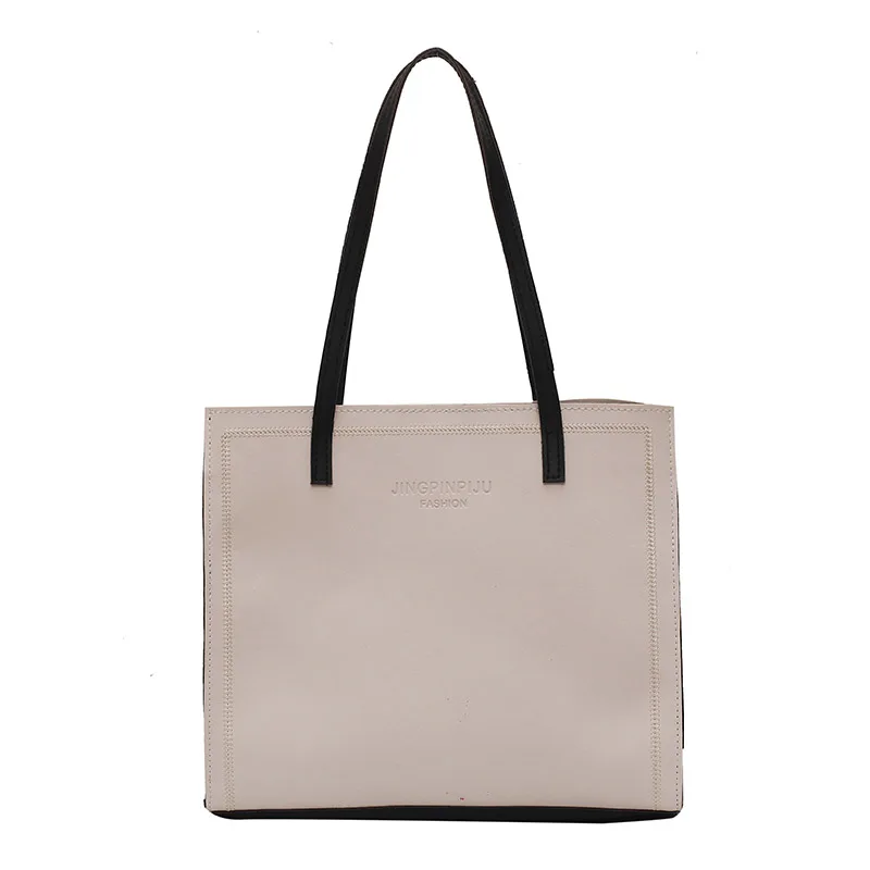 Large Capacity Tote Bag 2023 New Women\'s PU Soft Leather Letter Magnetic Buckle Shoulder Bag Casual Commuter Class Handbag Tide