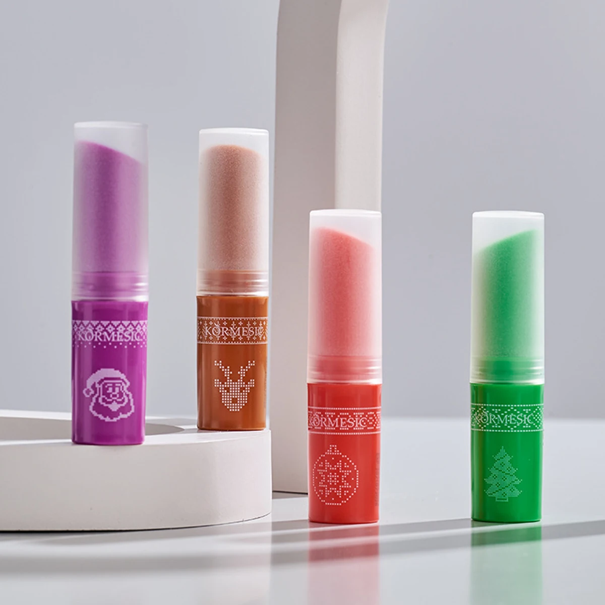 عيد الميلاد طبعة محدودة بلسم الشفاه النباتي الطبيعي هدية صندوق ترطيب المضادة للتشققات والتجاعيد الحرة أحمر الشفاه التمهيدي اثنين في واحد #4