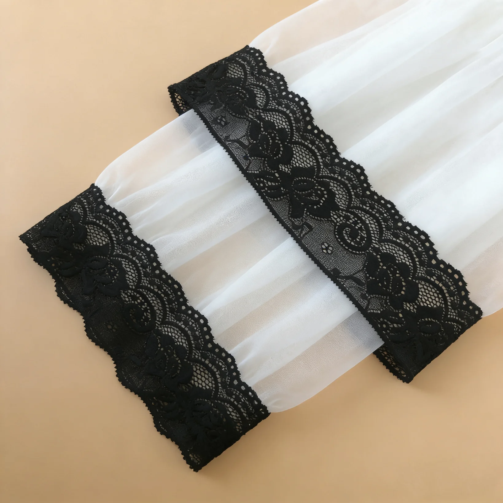 Exquisite Elastic Lace Trim, Available in Black and White, 2.5inch Inches Wide with Vintage Floral Pattern, Suitable for Clothing Modification, Wedding Dress Accessories, Lingerie Decoration, Handmade Hairpin Making, and Home Textile Sewing Supplies view 5