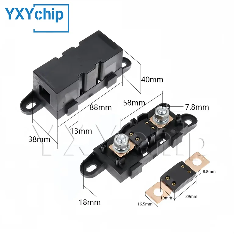 1pcs Anm-h3 Mega Auto Fuse Holder/anm Bolt-on Blade Fuse Holder Flat Type Fuse 30a50a 60a 70a 80a 100a 125a 175a 200a 225a~500a
