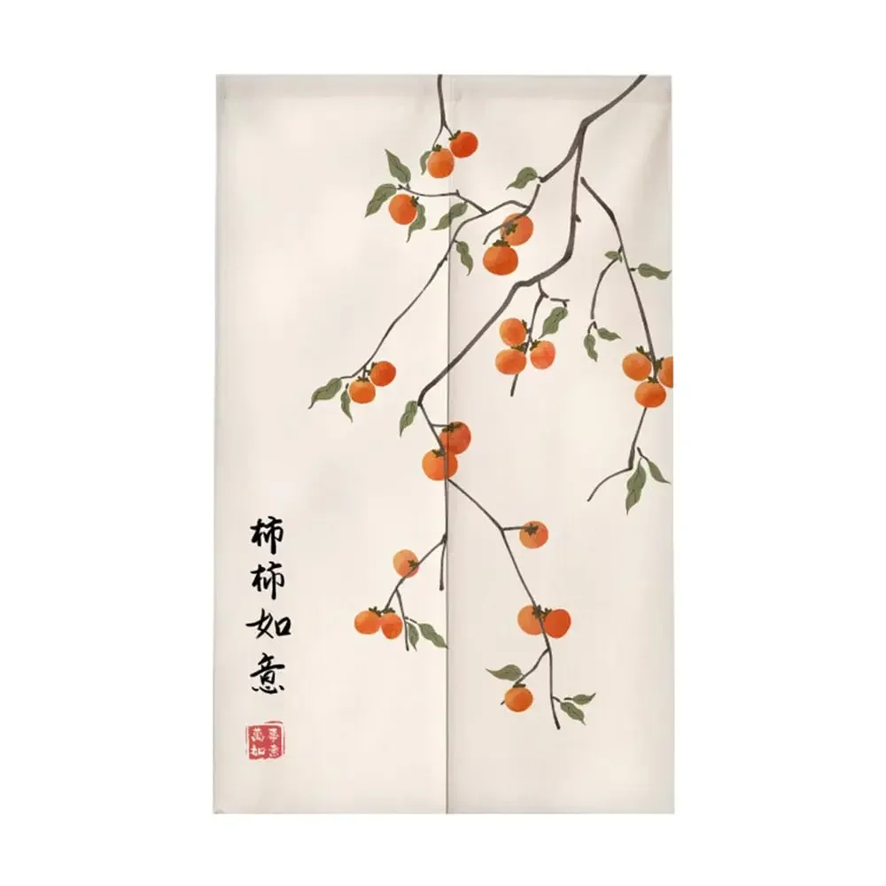 Bamboo Leaves Japanese Noren Doorway Curtain Artistic Elegant Style Door Curtain Window Treatment Tapestry Home Decorative