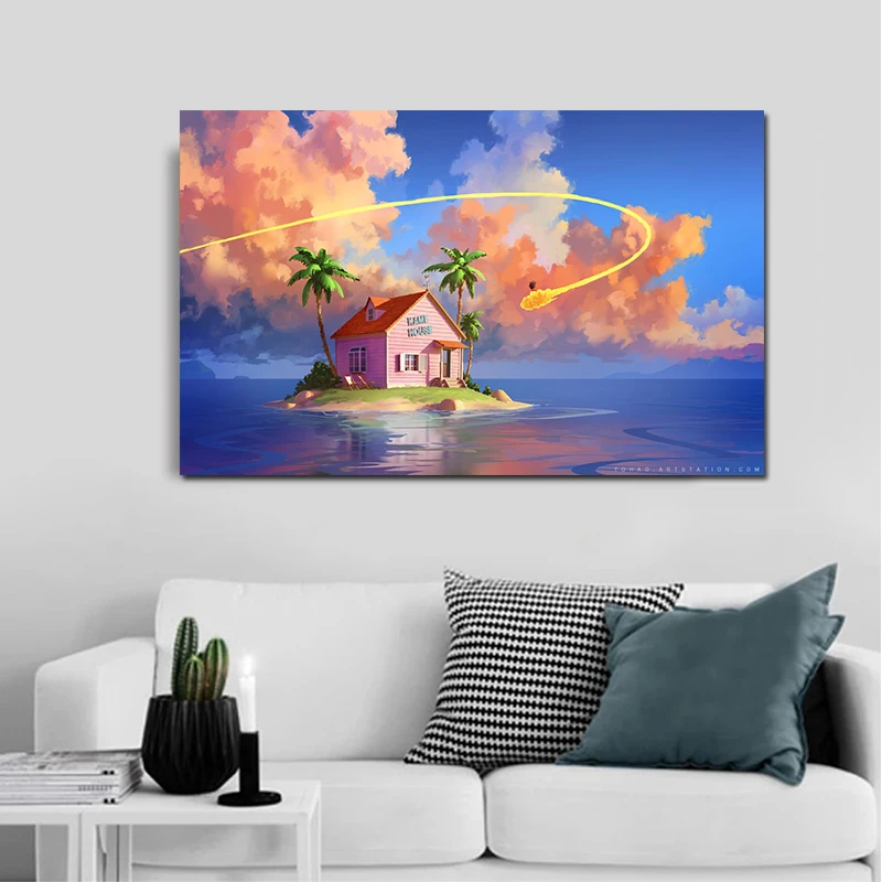 Japan Classic Anime Dragon Ball Goku Poster Kame House Canvas Painting Prints Wall Art Child Room Decor Christmas Kids Gift