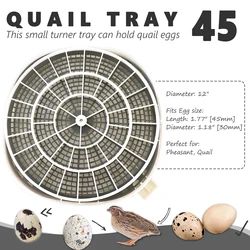 Egg Incubator Tray Automatic Hatcher Small Household 45Eggs for Chick Poultry Bird Duck Eggs Plastic Nurture Hatching Eggs