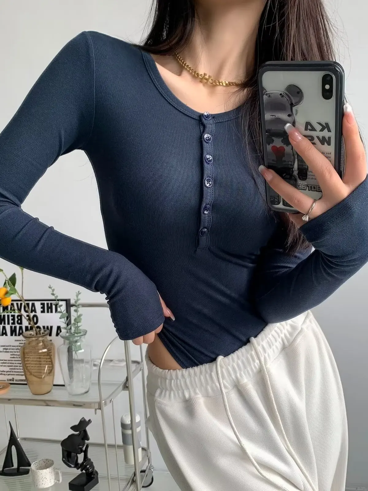 Sexy Long Sve Slim Fit e Bodysuit T-Shirt Damen Innenbekleidung Hohe Taille Baumwolle Street Sle Base Layer irt