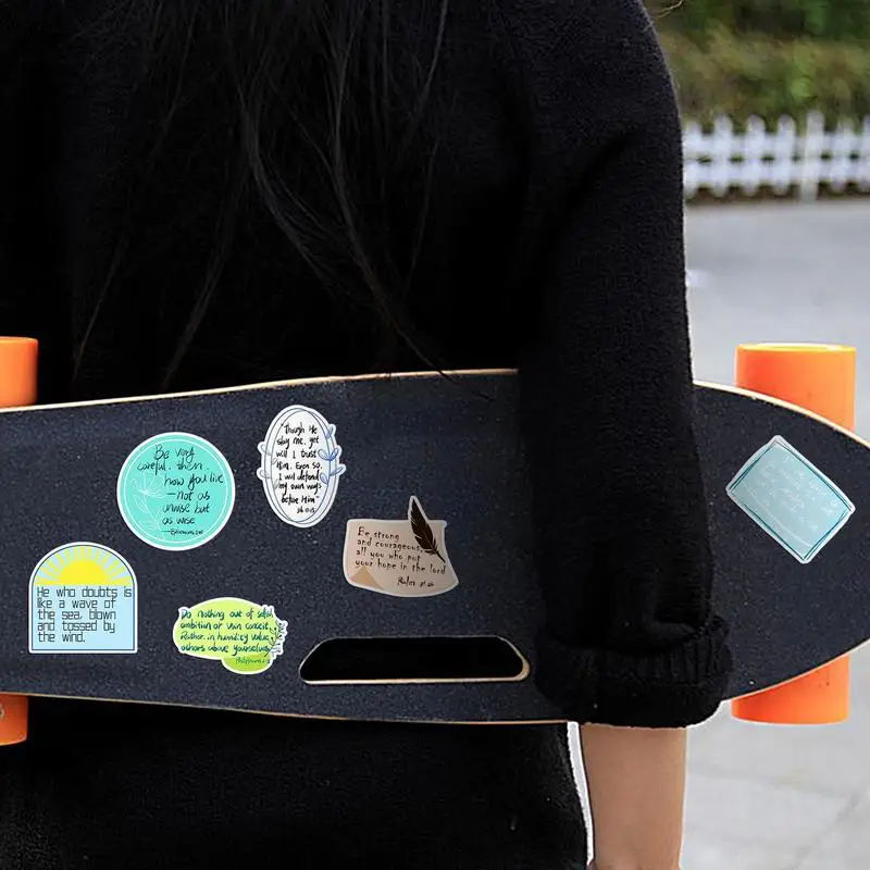 Adesivos inspiradores versículo da bíblia laptop adere adesivos de letras à prova d'água suprimentos de diário acessórios decorativos para laptop