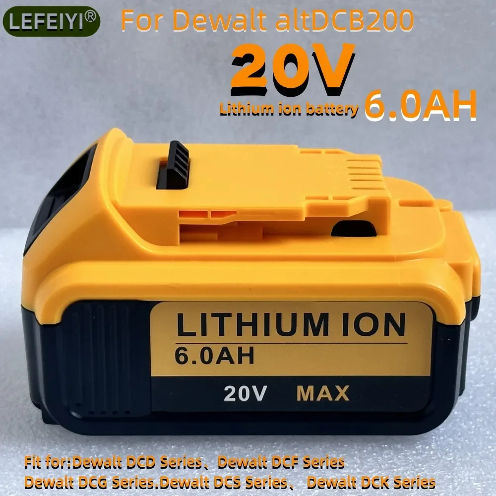 The Battery Is Used for DEWALT 18V-20V 6.0Ah Lithium-ion DCB208, DCB189, DCB200, DCB201 with Charging Indicator