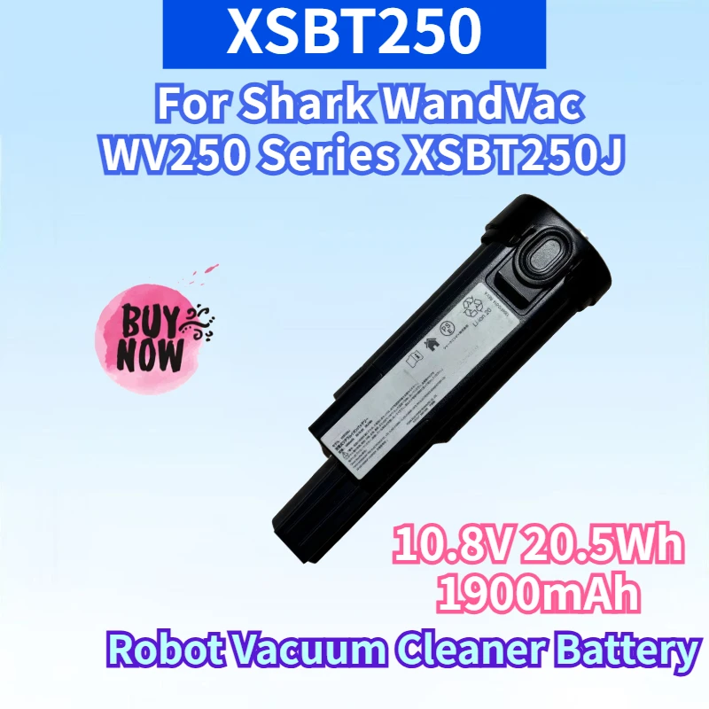 New XSBT250 10.8V 20.5Wh 1900mAh Battery for Shark WandVac WV250 Series XSBT250J Models Replacement Robot Vacuum Cleaner Battery