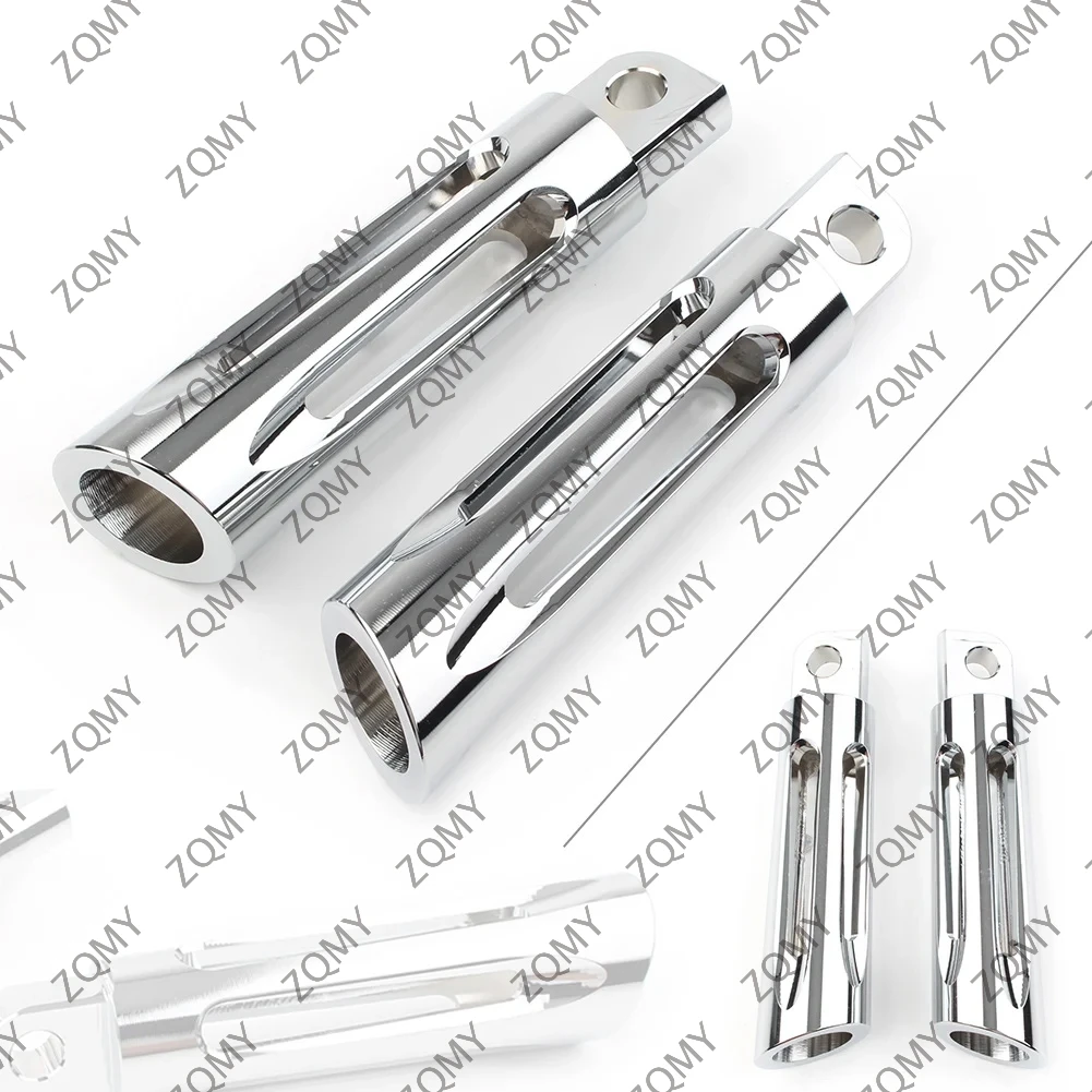 

CNC Chrome Motorbike Front Foot Pegs Footrest 1Pair for Harley Touring Sportster Dyna Softail