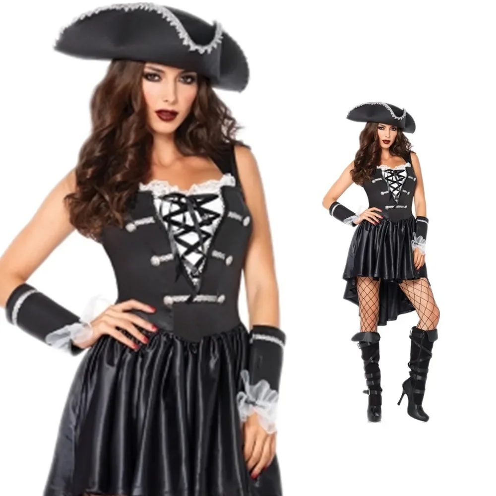 

Adult Women Sexy Pirate Costume Halloween Party Fantasia Stage Cosplay Pirate Captain Fancy Dress