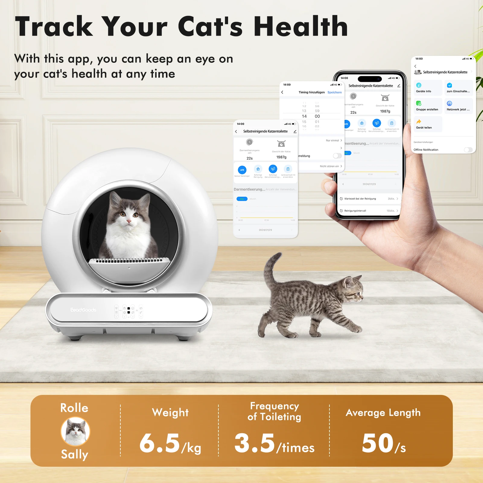 9L Self-cleaning Smart Cat Litter Box Electric Cat Feces Collection Box APP  Controlled Fully Automatic Cat Litter Cleaning Robot - AliExpress 15