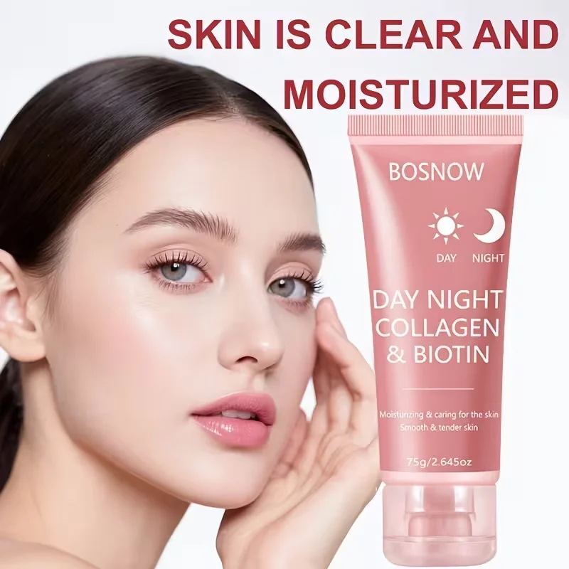 75g Biotin Collagen Smoothing and Rejuvenating Peel-Off Cleansing Mask, suitable for day and night care, beneficial for dry skin, dull skin, loose skin, and fine lines. It moisturizes and cares for the skin, leaving it smooth, soft, clean, and healthy. Ideal as a birthday gift or for Black Friday