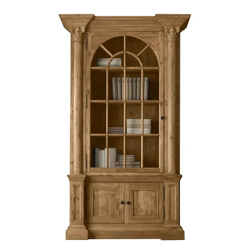 

American rural whole wall combination bookcase modern design solid wood quality high-end bookcase