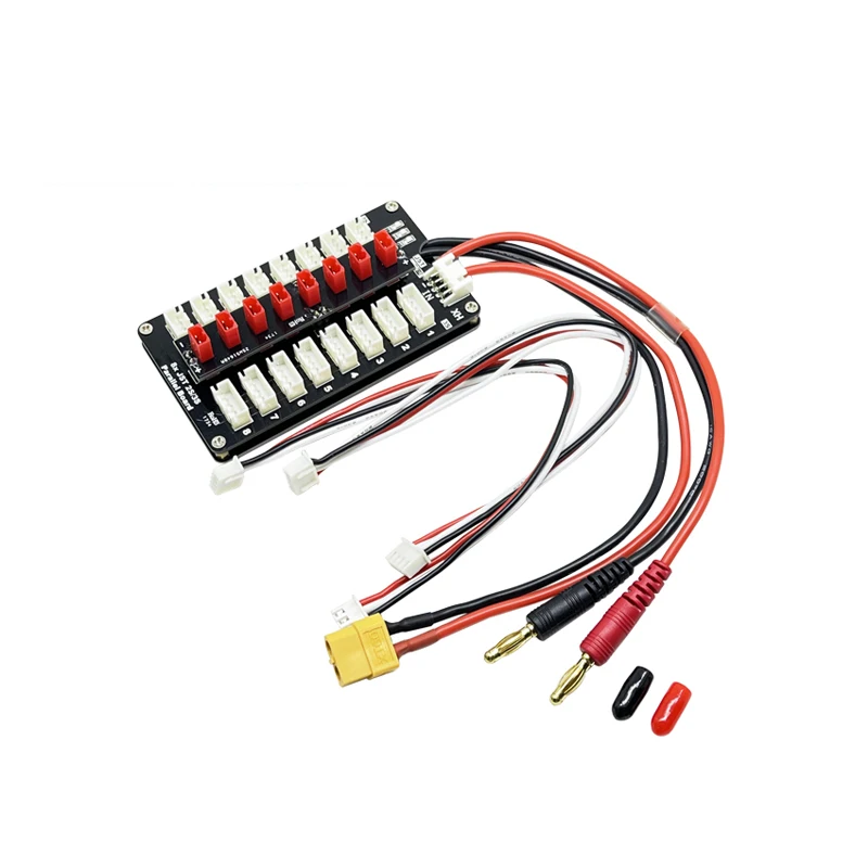 

1Set 2-3S JST Lipo Battery Charger Extension Module Parallel Charging Board w XT60-F Plug 1 to 8 Circuit Board for RC Model
