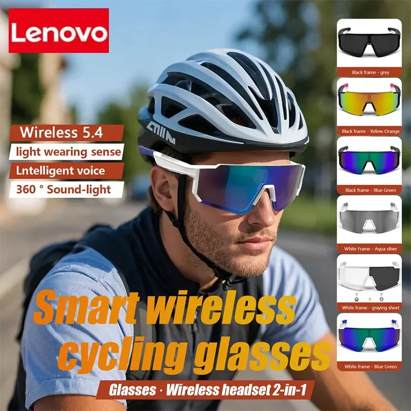 

Lenovo AI Smart Glasses Newest Audio Outdoor Smart Glasses Wireless Bluetooth Call Music Cycling Sports Headphone