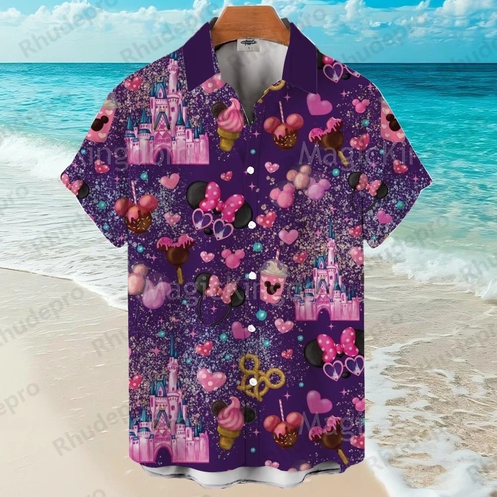 

Disney Princess Elsa Print Hawaiian Shirt Short-sleeved Shirt Extra Large Frozen Camisas De Hombre Funny Shirt Roupas Feminina