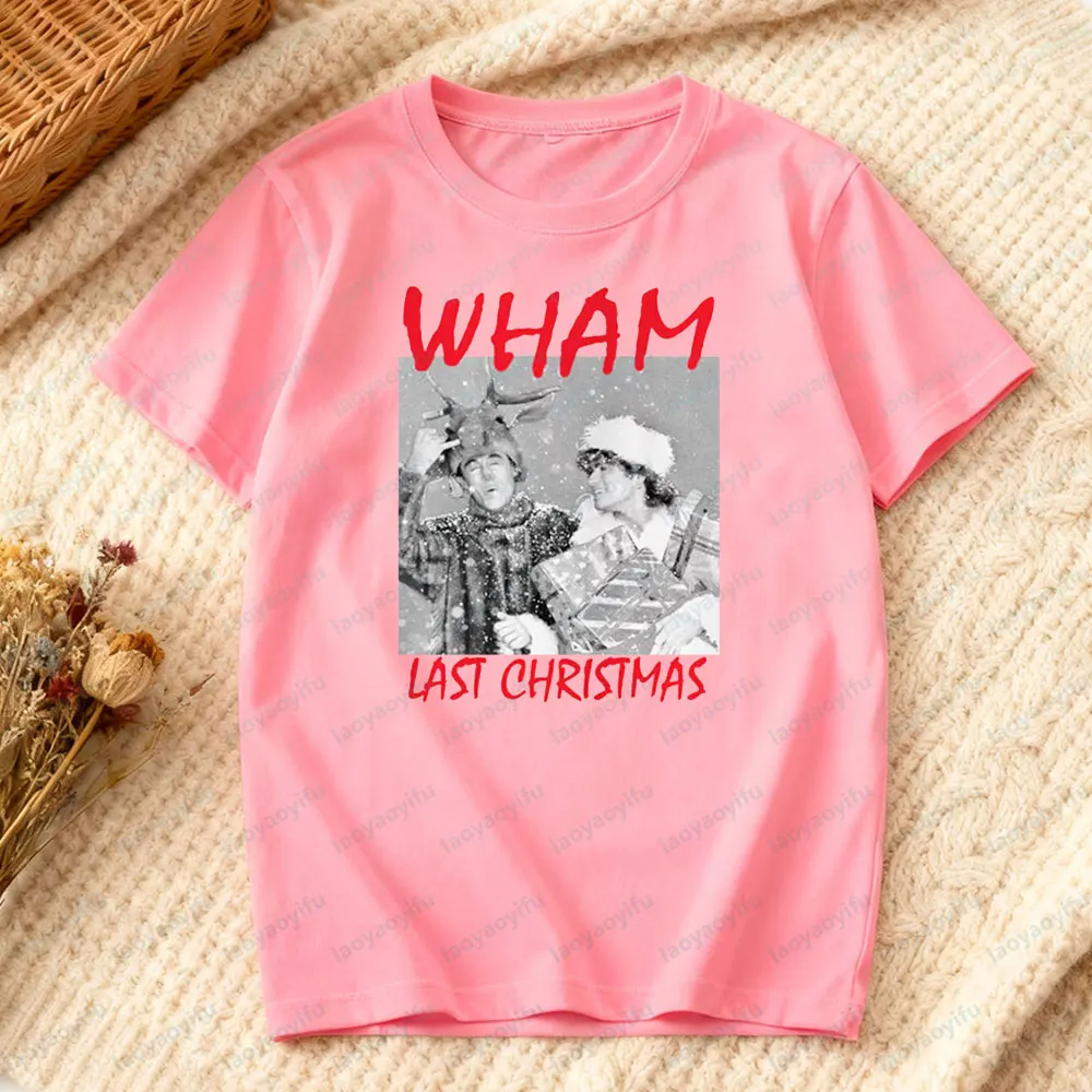 WHAM آخر عيد الميلاد التي شيرت السنة الجديدة وعيد الميلاد المحملة هدية مثالية رائعة الرجال النساء ريترو القمم 90s 80s عيد الميلاد خمر الشارع الشهير