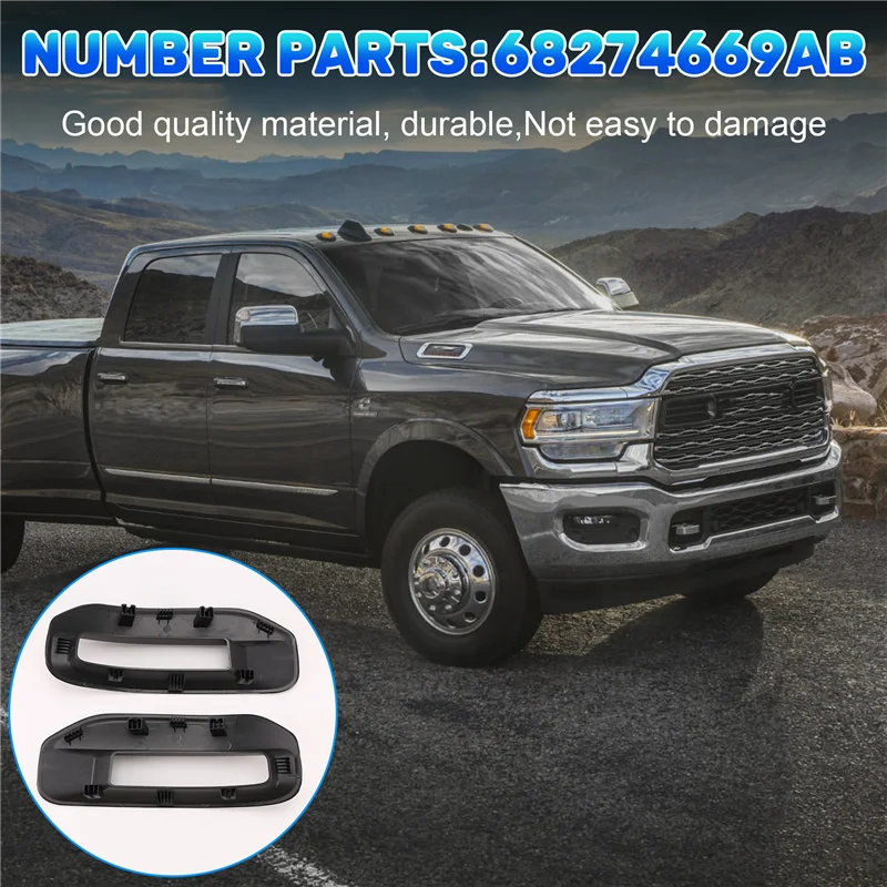

Car Front Bumper Fog Light Frame Fog Light Cover 68274669AB For Dodge Ram 1500 2019-2023