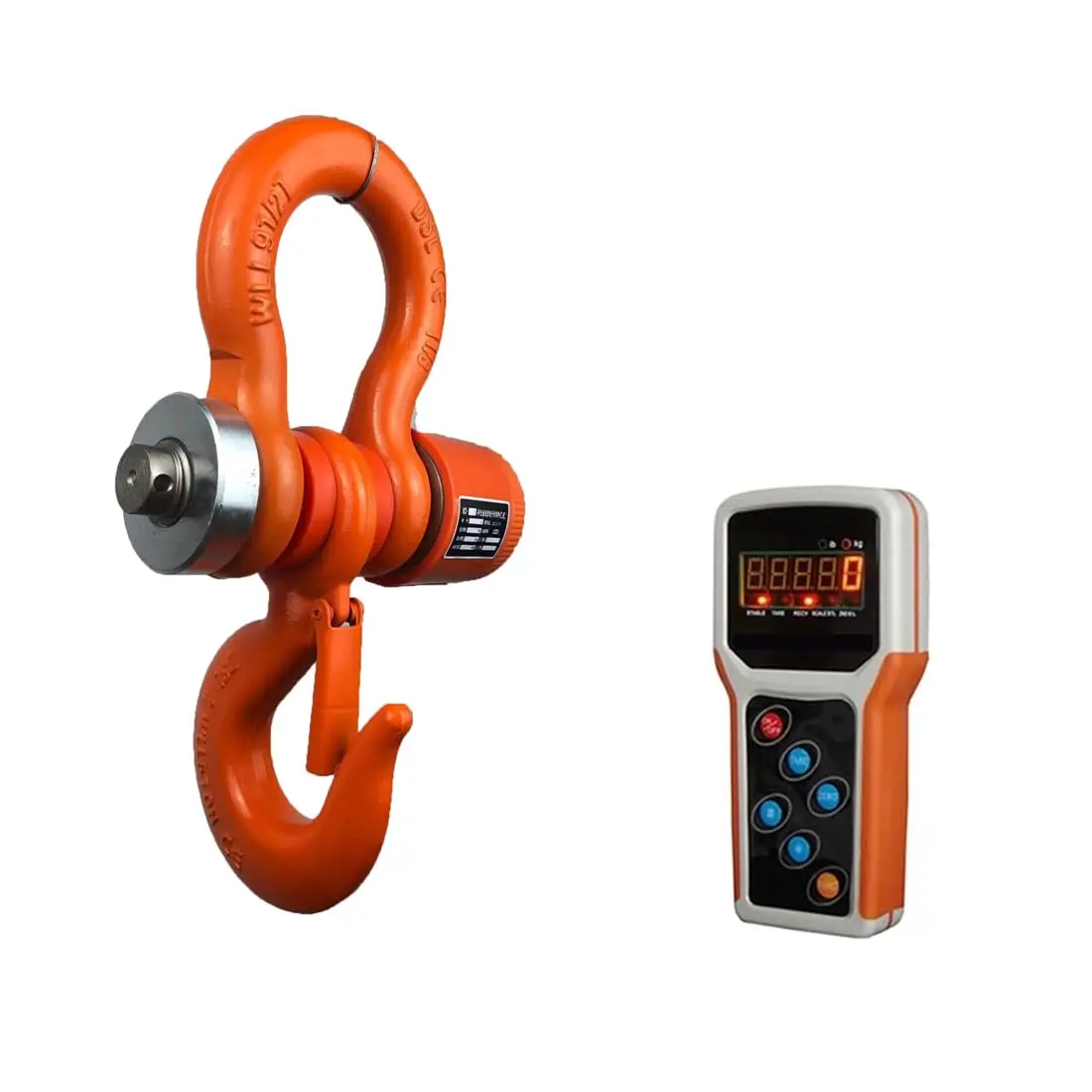 10 Ton/22000Lb Digital Crane Scale Heavy Duty 10000Kg Industrial Hanging Scale With Wireless Handheld Indicator, Orange