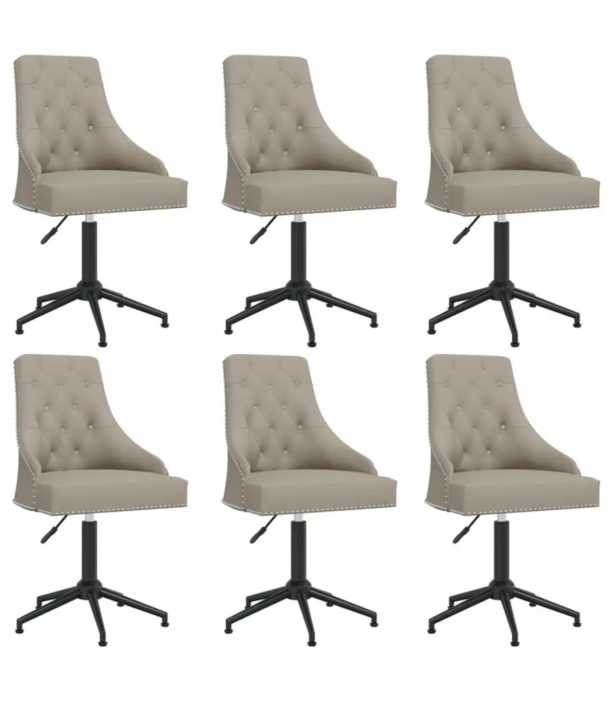 6 PCs light gray velvet rotating dining chairs dining chairs