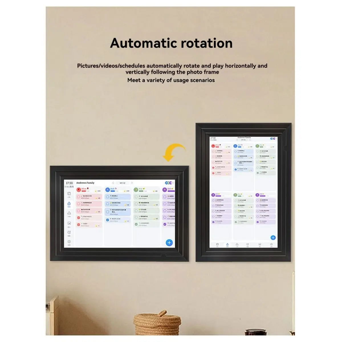 OKgood 10.1inch Smart WiFi Family Planner Digital Calendar HD Touchscreen with Chore Chart Meal Plans for Family Office US Plug