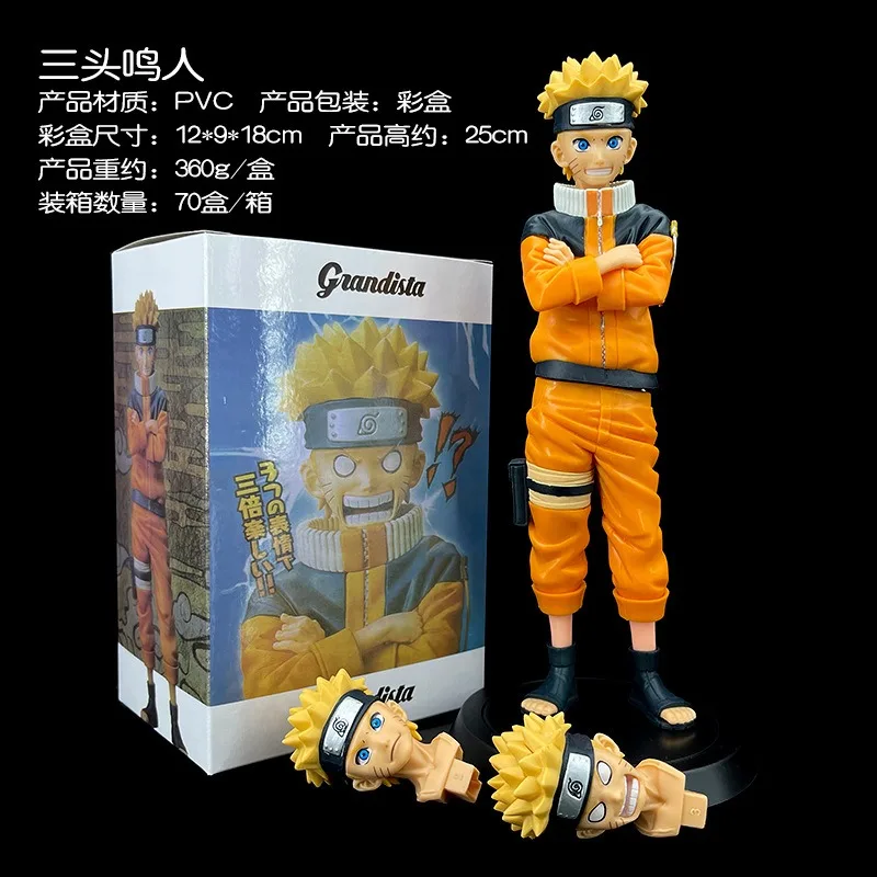 Bandai NARUTO Anime Figure Uzumaki Naruto Statue Collection Action Figures decorazione Desktop giocattoli di compleanno modello regali ciondolo