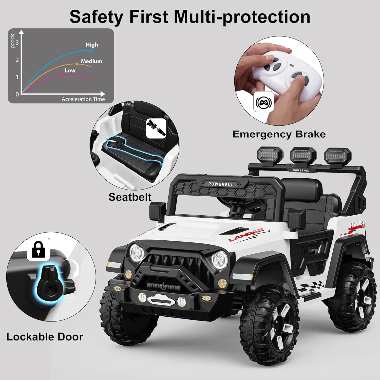 12 فولت أطفال ركوب على شاحنة سيارة مع جهاز تحكم عن بعد الوالدين للأطفال مركبات كهربية لعبة تعمل بالبطارية، مركبة ركوب، LED/بلوتوث