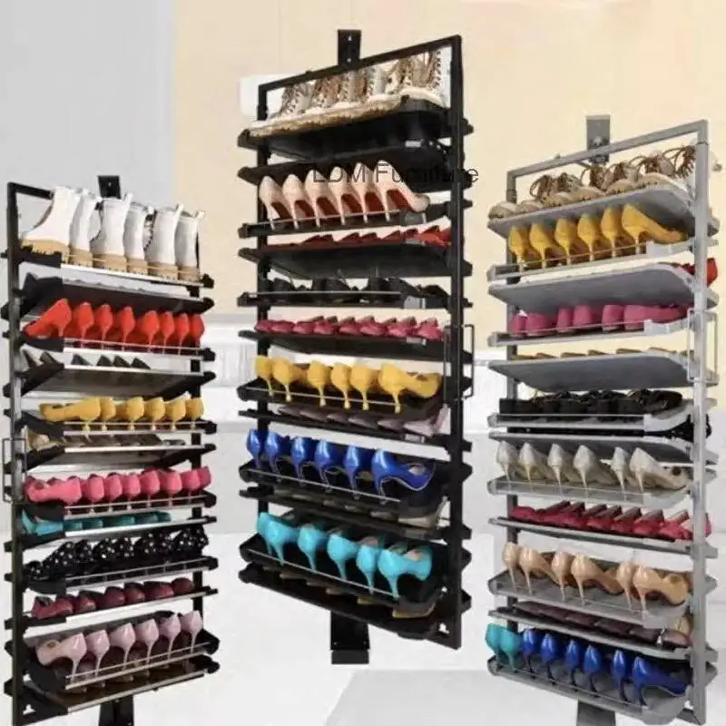 Shoe 360° Rotating Shoe Cabinets Height Artifact Adjustable Aluminum Alloy Shoe Rack Storage Home Multi-layer Customized Rack