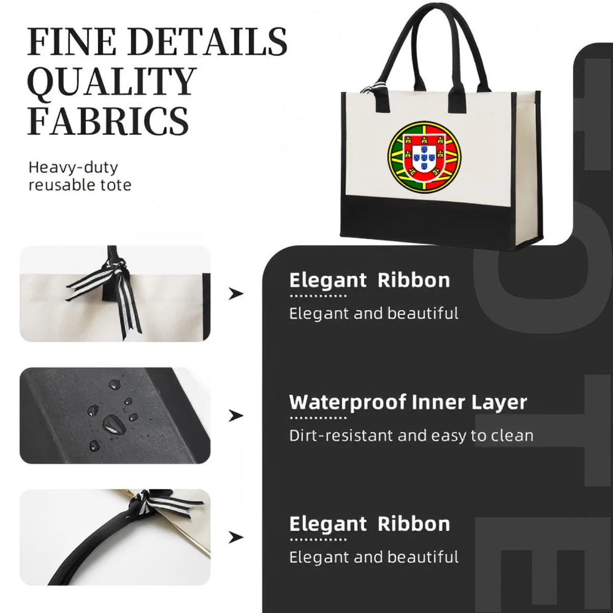 معطف الأسلحة في البرتغال 2026 وصول جديد موضة عملية واسعة قابلة لإعادة الاستخدام حمل حقيبة نمط طباعة 2 لهجة الثقيلة كبيرة #5