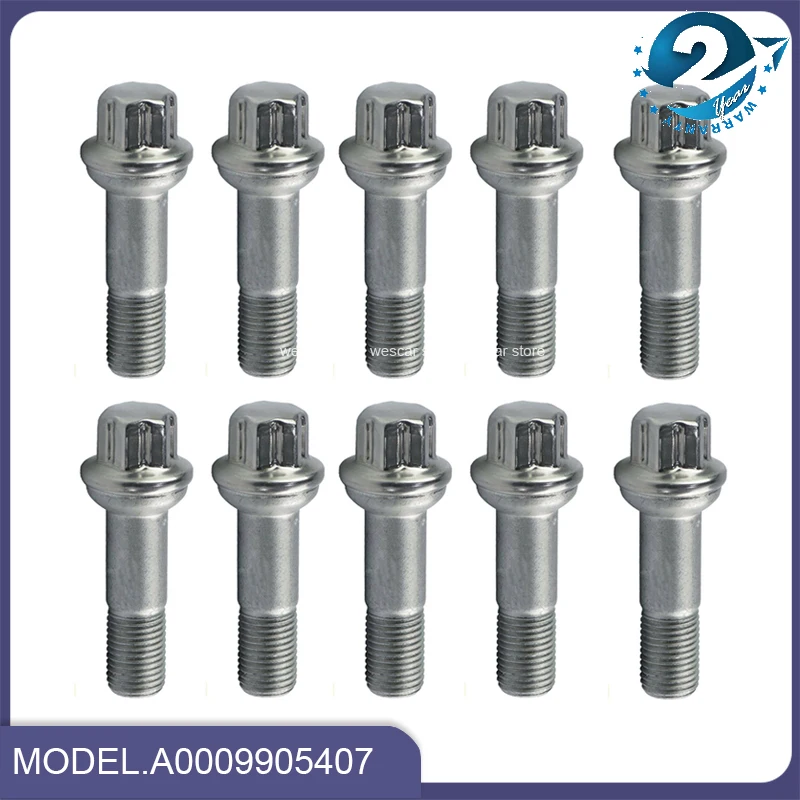 2/510pcs Wheel Lug Bolts Nuts 0009905407 A0009905407 For Mercedes Benz ML350 S500 GLK350 S550 CL500 0009904807 000 990 54 07