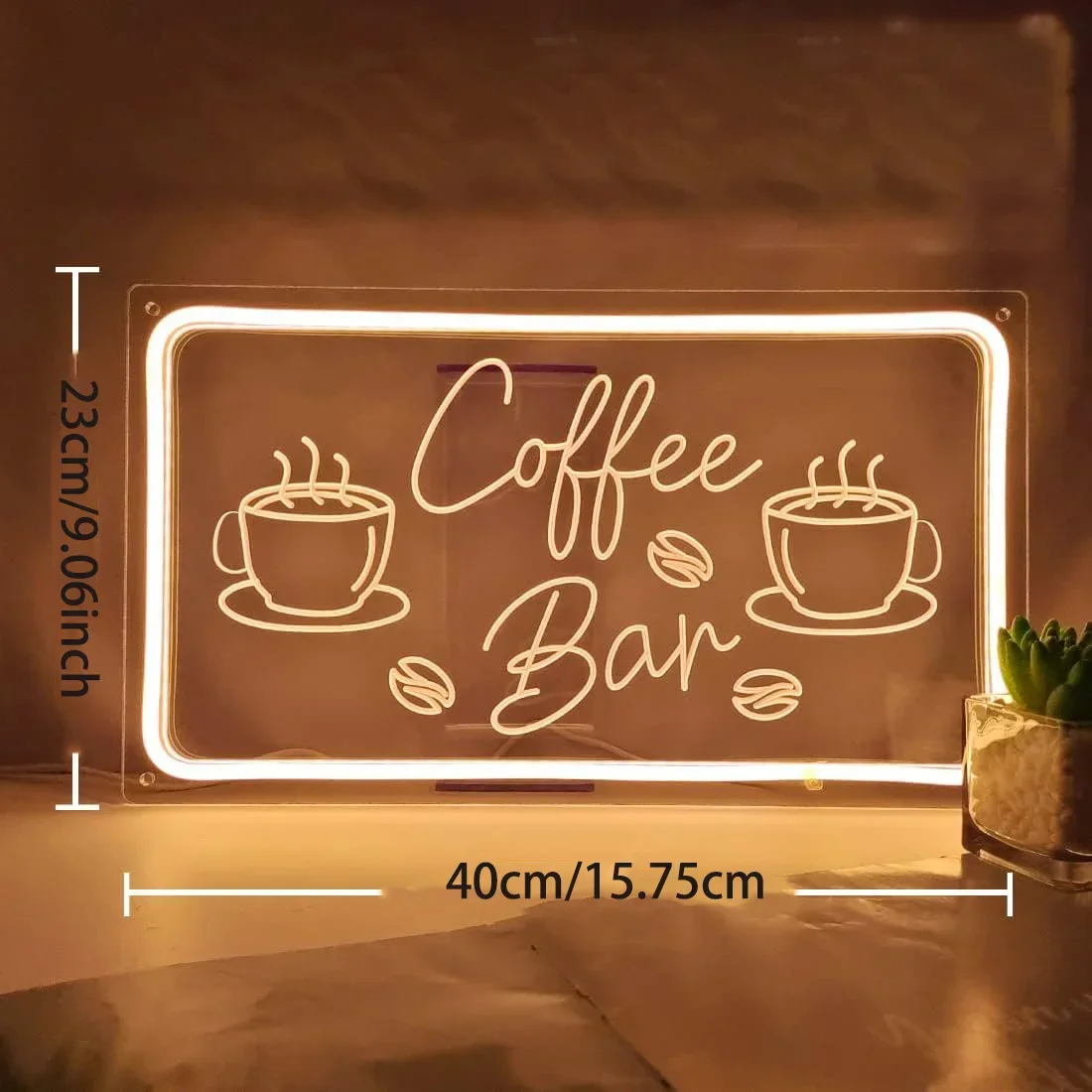 Coffee Bar Neon Sign Light for Restaurant Coffee Shop Cafe Bar Beer Pub Store Ad Display LED Home Birthday Party Wall Sign Decor