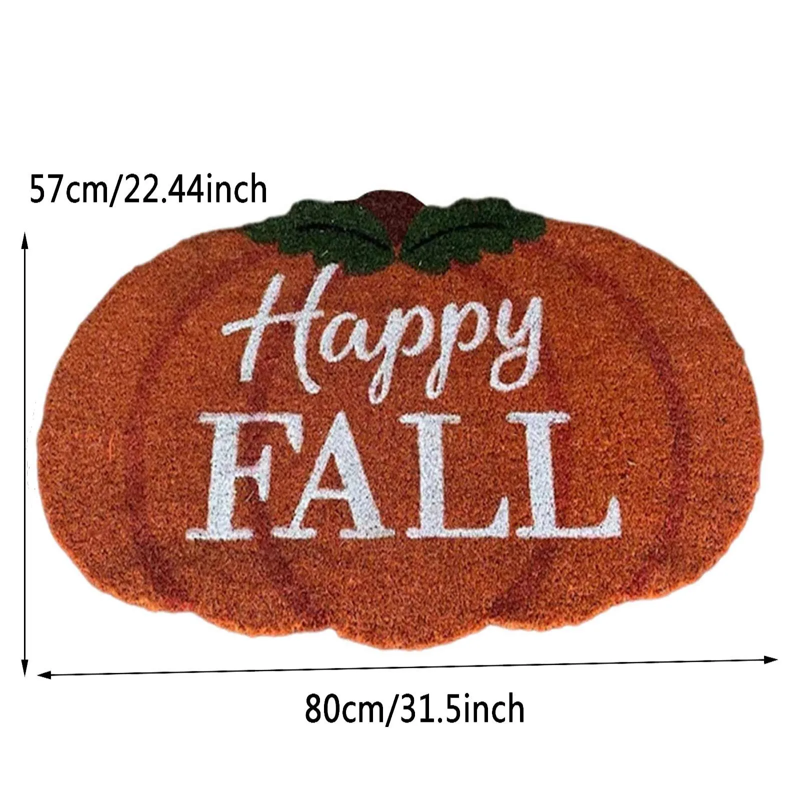 Happy Fall Pumpkin Shape Rug Holiday Floor Mat Welcome Door Mat Plush Doormat Carpet Home Thanksgiving Holiday Decoration